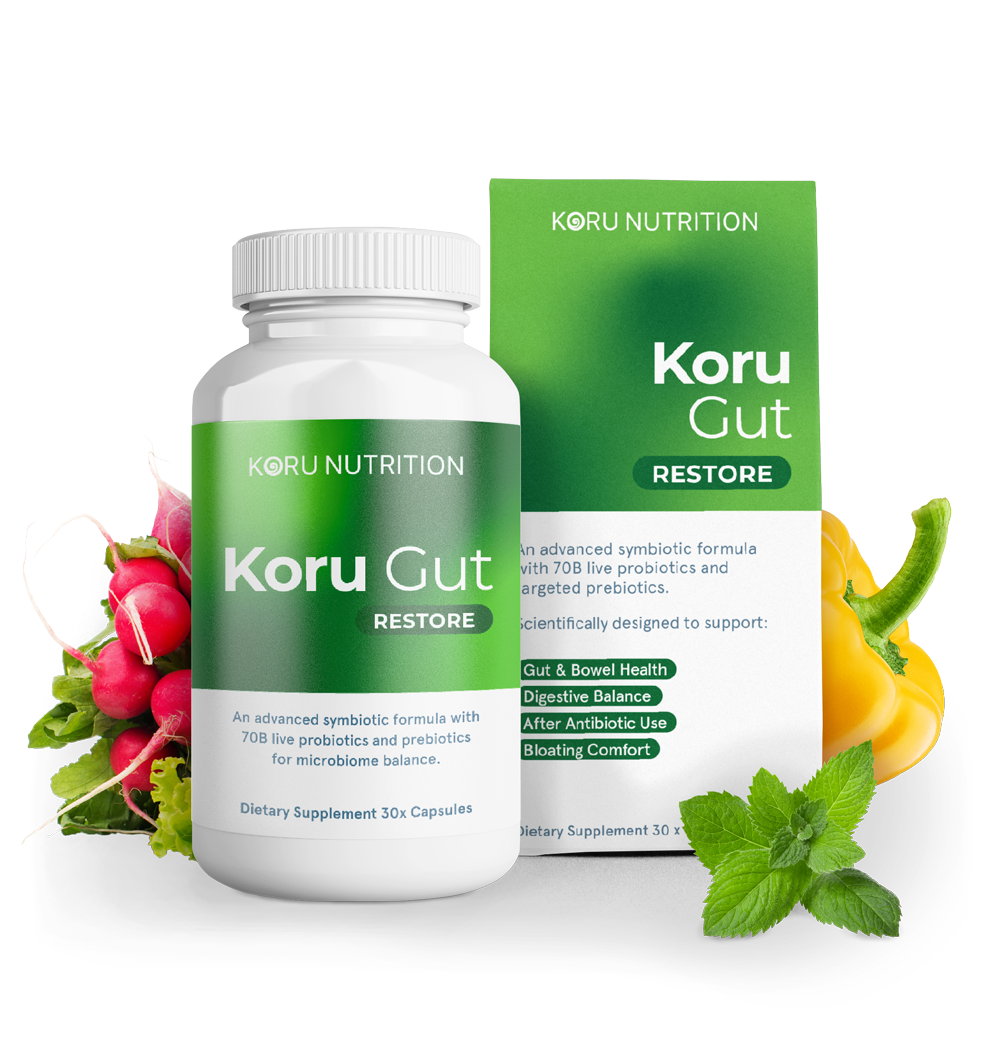 Koru Gut Restore 30 Capsules with retail box