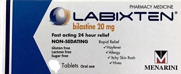 Labixten For Hayfever, Allergy, Itchy Skin - 20mg 60 Tablets  Pharmacy Medicine 