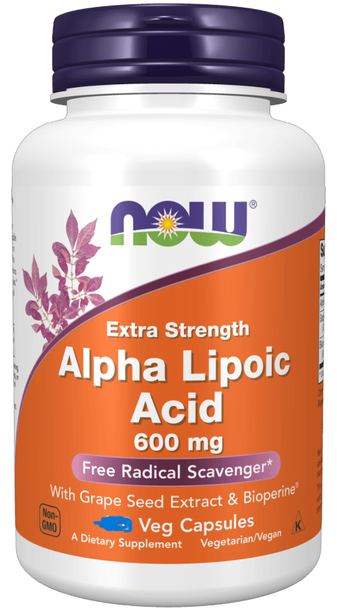 now Alpha Lipoic Acid, Extra Strength, 600mg 60 Veg Capsules