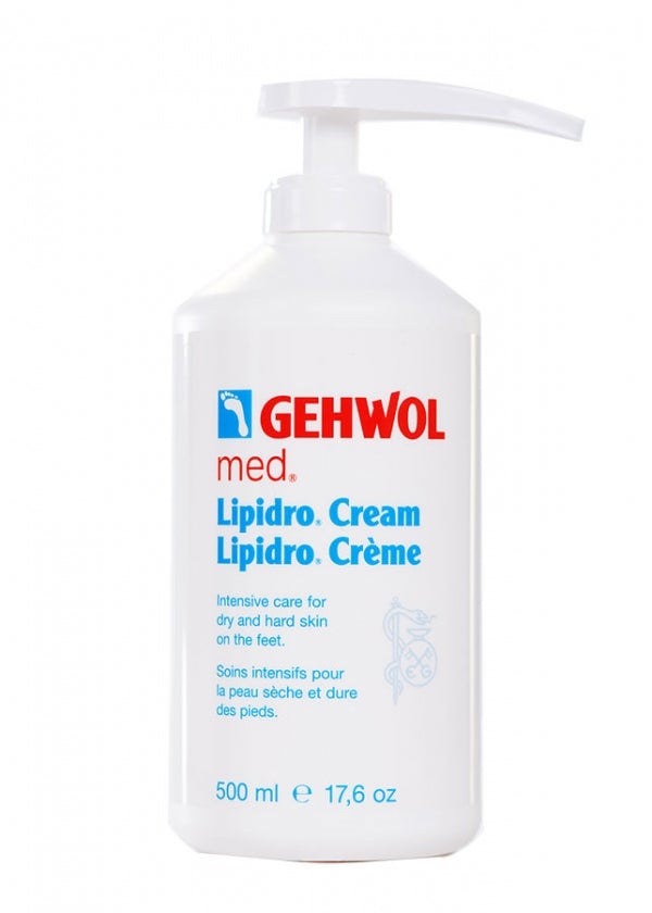 Gehwol Med Lipidro Cream for dry skin 500 ml, intensive care for dry and hard skin on the feet.