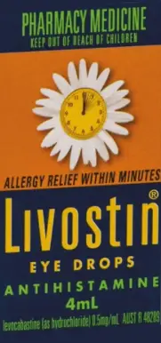Livostin Eye Drops 4mL allergy,eye,eyedrops,hayfever,issues,livostin
