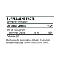 Thorne Zinc Bisglycinate 15 mg 60 Cap