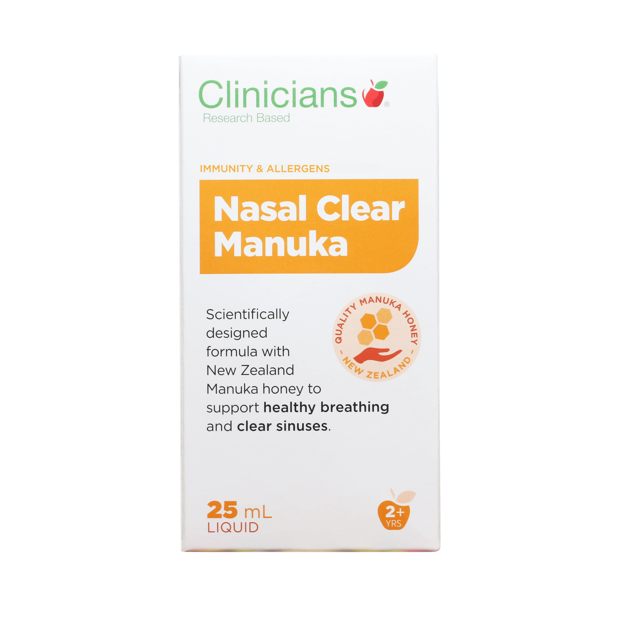 Clinicians Nasal Clear Manuka Liquid 25ml clinicians,clinicians nasal,covid,day&night,issues,masks,n95,nasal clear,nasal clear manuka,otrivin,rat tests