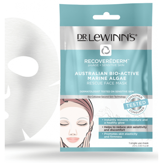 Dr Lewinns Rec Australian Bio-Active Marine Algae Rescue Face Mask 1p Dr Levine Marine Anti-Ageing Sensitizing Mask 1p