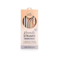 CaliWoods Rose Gold Straws Mixed Pack x4 image 2