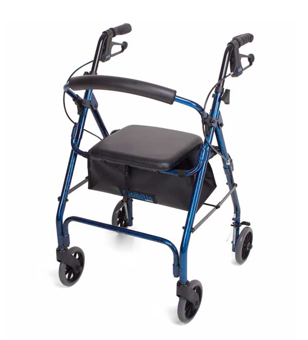 Mobilis&reg; walking frame - Blue / Red / Silver - Free Shipping