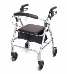 Mobilis® walking frame - Blue / Red / Silver aluminium walking frame,and silver,Available in blue,castors and rear wheels Walking Frame,Christmas gift,Easy to adjust "one touch" handbrake Walking Frame,Extra easy to fold for storage,Folding walking frame,