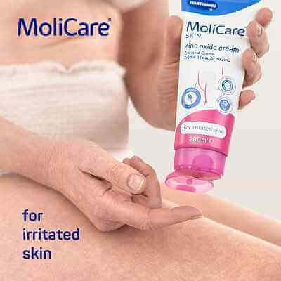 MoliCare Skin Barrier Cream with Zinc Oxide 200ml Acid mantle,Convenient use,Creatine,Dermatologically tested,Detergent-free,genital area,Gentle cleansing,issues,Mild formula,MoliCare Skin Barrier Cream with Zinc Oxide 200ml,Natural ingredients,No water r