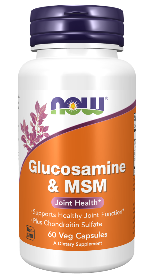 now Glucosamine & MSM 60 Veg Capsules high strength joint care Formula,issues,joint and bone health,Joint comfort,Joint health,joint health support,Joint Repair,Now,Now Products,Now suppl,Now supplements
