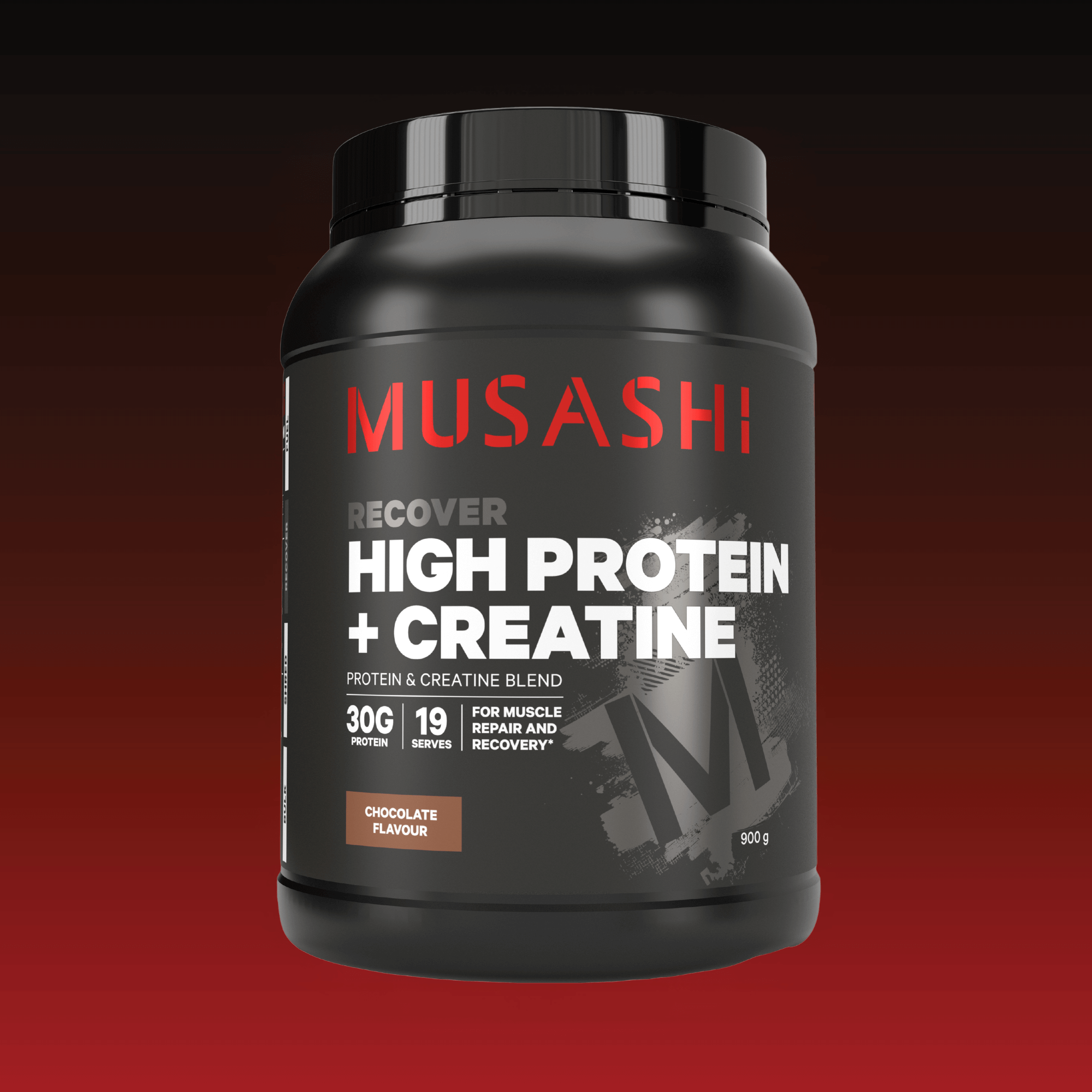 Musashi High Protein + Creatine Chocolate 900g – Protein Powder with Added Creatine
