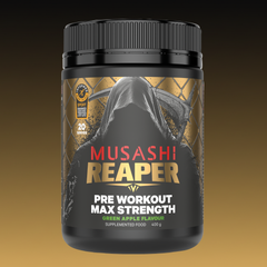 Musashi Reaper Pre Workout Max Strength Green Apple 400g – Max Strength Pre-Workout Powder