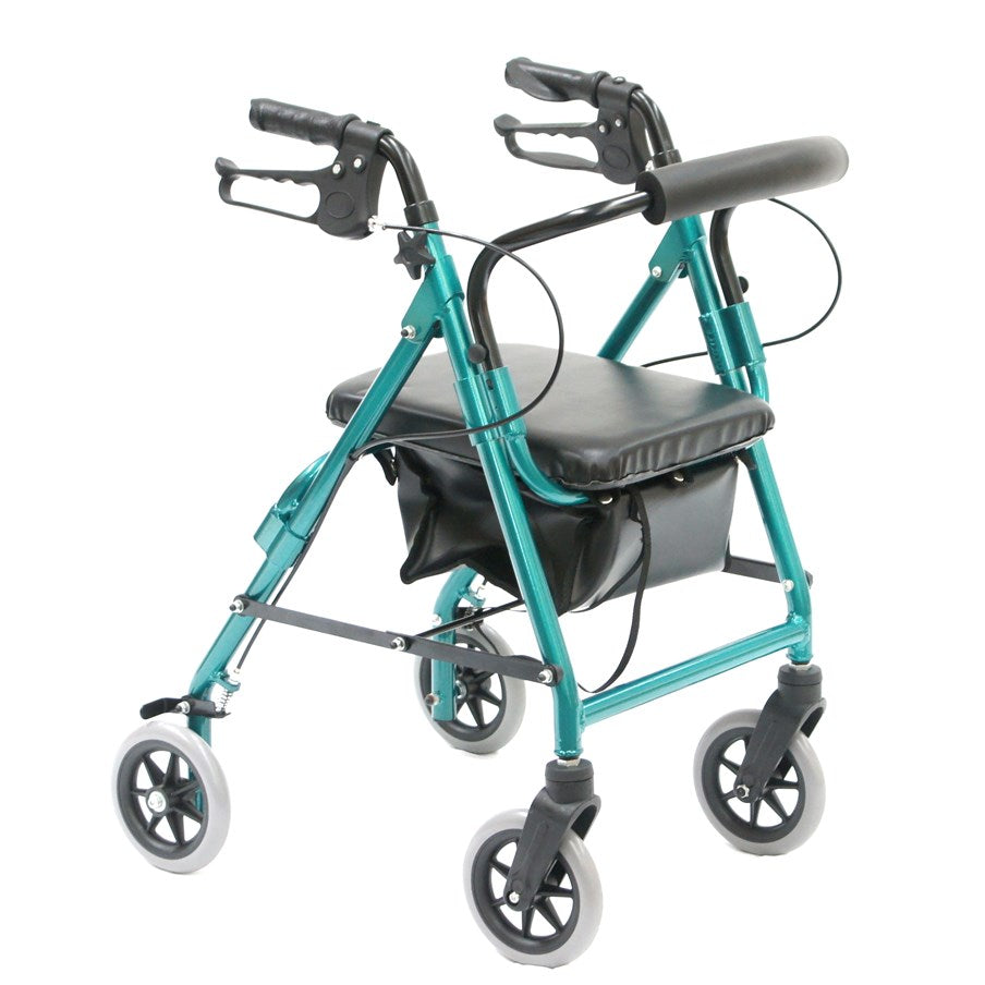 Rollator - Petite 6” Wheel Rollator Green issues,leg,leg support,Walkers & Rollators,walking,walking aid,walking support
