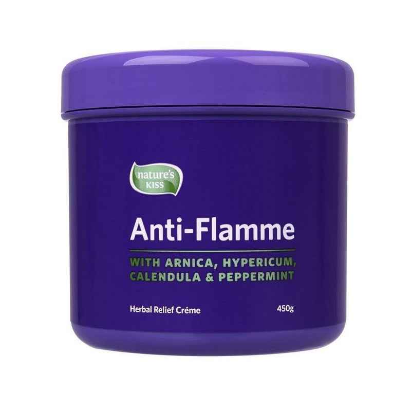 Anti Flamme Herbal Relief Cream 450G for natural pain relief with arnica, hypericum, calendula, and peppermint