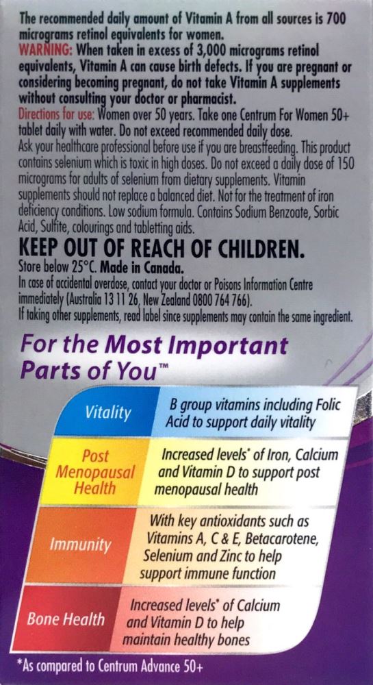 Centrum For Women 50+ 90 Tablets centrum,centrum 50+,centrum for women,Centrum for Women 50+,issues,multivitamin