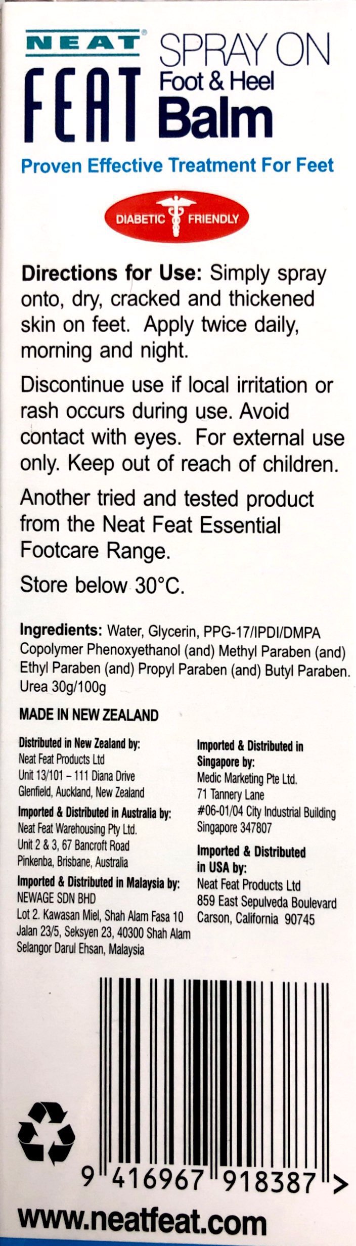 Neat Feat Foot and Heel Balm Spray for Dry Cracked Heels & Feet 125ml cracked feet spray,dry heels treatment,foot balm,heel balm,optimized