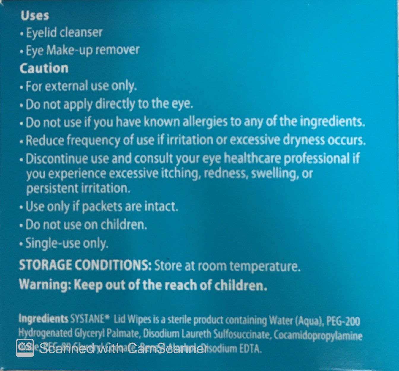 Systane Eye Lid Cleansing Wipes 30 pack issues,Systane Eye Lid Cleansing Wipes 30 pack