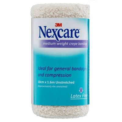 Nexcare Medium Weight Crepe Bandage 10cm x 1.6m crepe bandage,issues,nexcare