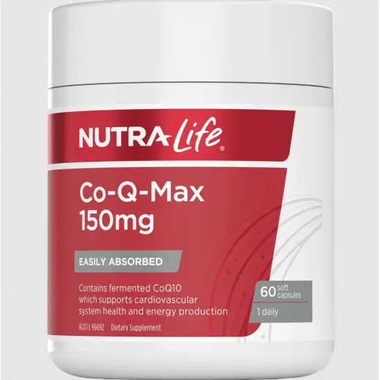 Nutralife CoQ Max 150mg CoQ10 Supplement 60 Soft Capsules Supports Heart Health and Energy