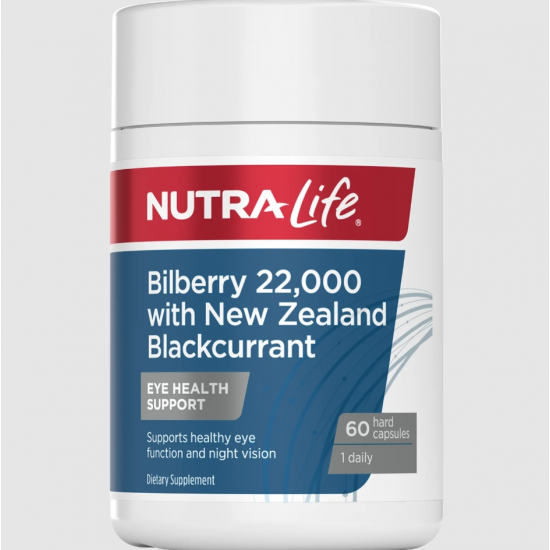 Nutralife Bilberry 22,000 Plus NZ Blackcurrant 60 Caps