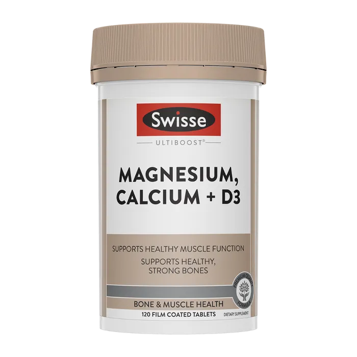 Swisse Ultiboost Magnesium, Calcium + D3 120 Tablets