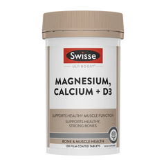 Swisse Ultiboost Magnesium, Calcium + D3 120 Tablets