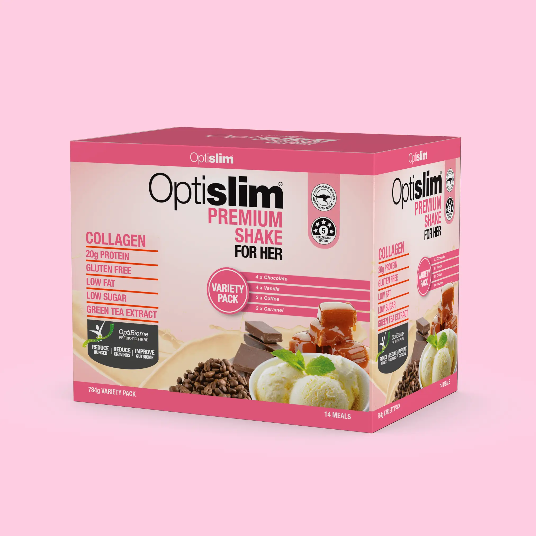 Optislim For Her Premium Shake Variety Pack 14x56g