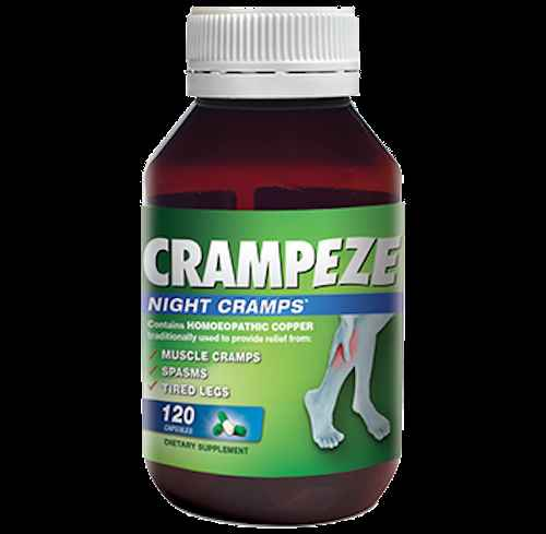Crampeze Night Cramps Relief Capsules for nighttime muscle cramps relief and discomfort.