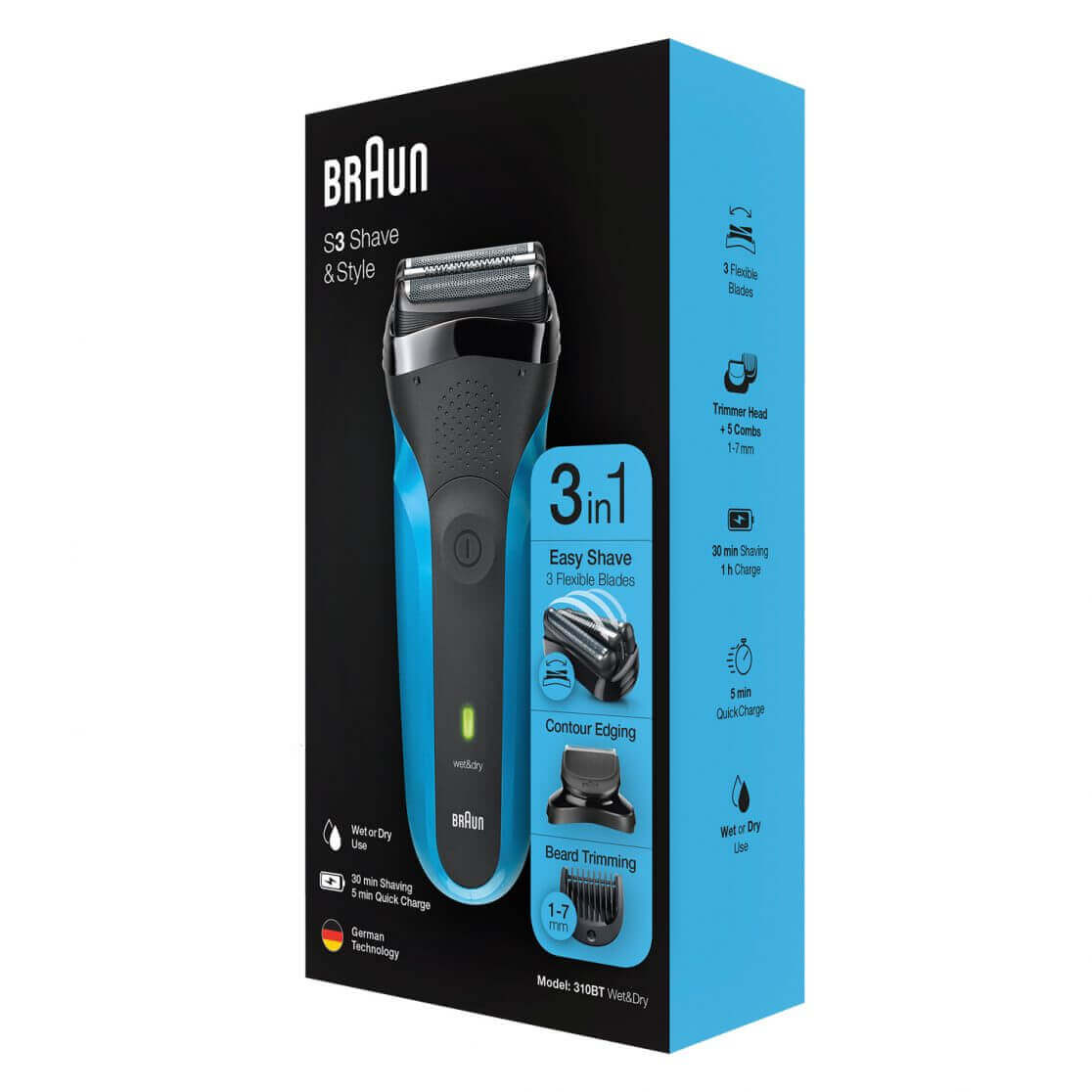 Braun 310BT – Wet & Dry Shaver & Beard Trimmer Braun 310BT,Braun 310BT Shaver,Braun M30 Shaver,Braun S3 310s Wet & Dry shaver,Braun Shaver,Braun’s MobileShave,Electric Razors,Foil Shaver,Mobile Foil Shaver,Mobile Shaver,Razors,Shaver,Wet & Dry shaver
