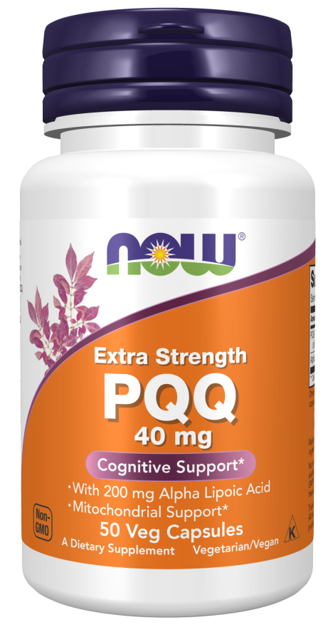 now PQQ Extra Strength 40 mg 50 Veg Capsules alpha lipoic acid,cognitive support,google,issues,mitochondria support,Now,Now Products,Now suppl,Now supplements,Now Vitamins