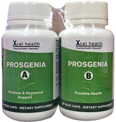 Xcel Health PROSGENIA A & B Vege Caps 2x60 - Prostate Health Program balance hormones,Benign Prostatic Hyperplasia,cancer of the prostate,google,hormones,issues,Prosgenia,prostate health,Prostatitis,urinary flow,urinary flow and frequency