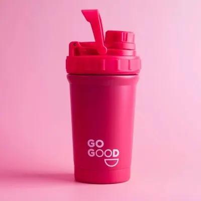 Go Good Pink Stainless Protein Shaker