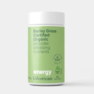 Lifestream Barley Grass Certified Organic Alkalising Nutrients Capsules 60 VCaps