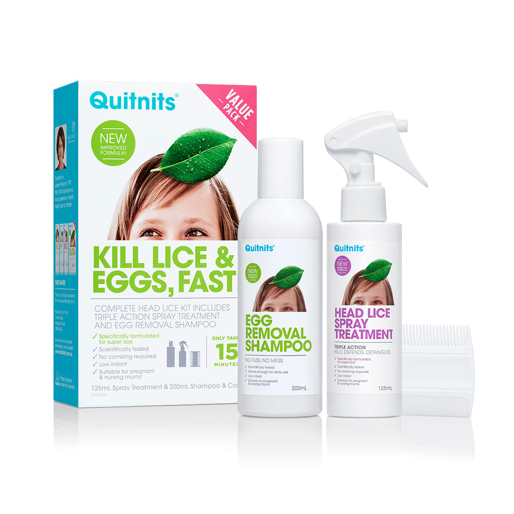 Quitnits Complete Head Lice Treatment Kit - Spray Treatment, Shampoo & Comb for Effective Lice Removal anti-lice spray,head lice treatment,lice removal kit,optimized,shampoo for lice