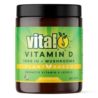 Vital Plant Based Vitamin D + Mushrooms 60 Vcaps