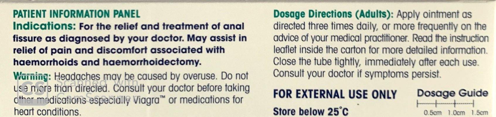 Rectogesic Ointment For Relief & Treatment Of Anal Fissure 30g - Pharmacist Only Medicine anal fissure,haemorrhoids,issues,rectogesic