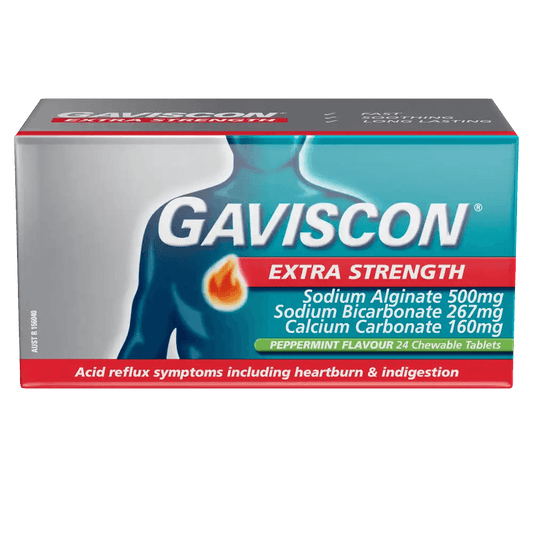 Gaviscon Extra Strength Peppermint Tablets 24 - DominionRoadPharmacy