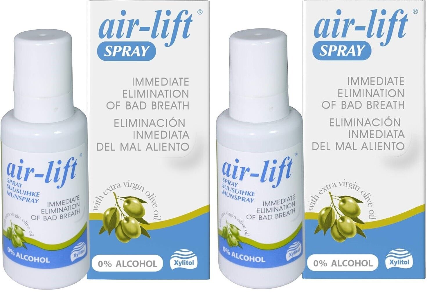 2 x AIR LIFT INMEDIATE ELIMINATION OF BAD BREATH 15ml SPRAY