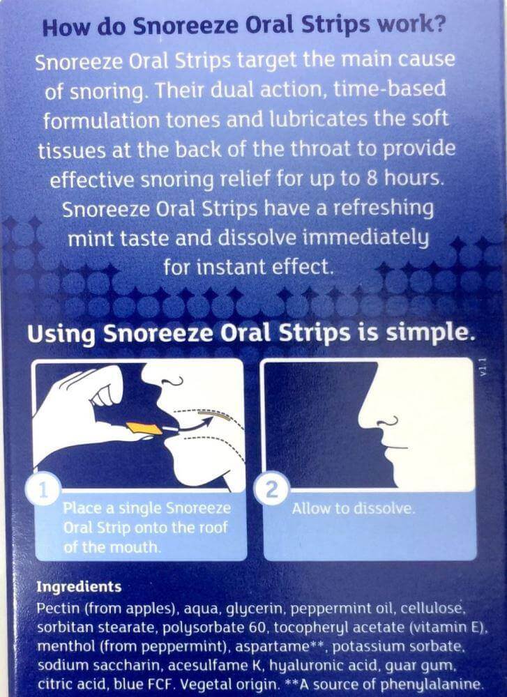 Snoreeze Oral Strips 14 Strips issues,snoreeze strips