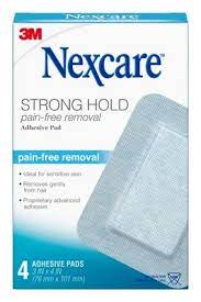 Nexcare Strong Hold Pain Free Adhesive Pad 4 pack issues,nexcare,strong hold pads