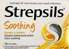 Strepsils Lemon Honey Lozenges 16 Pack (2 Pack) for Soothing Throat Relief 16 Pack,Cough Relief,Herbal Lozenges,Lemon Honey Lozenges,optimized,Soothing Lozenges,Sore Throat,Strepsils Lozenges,Throat Relief