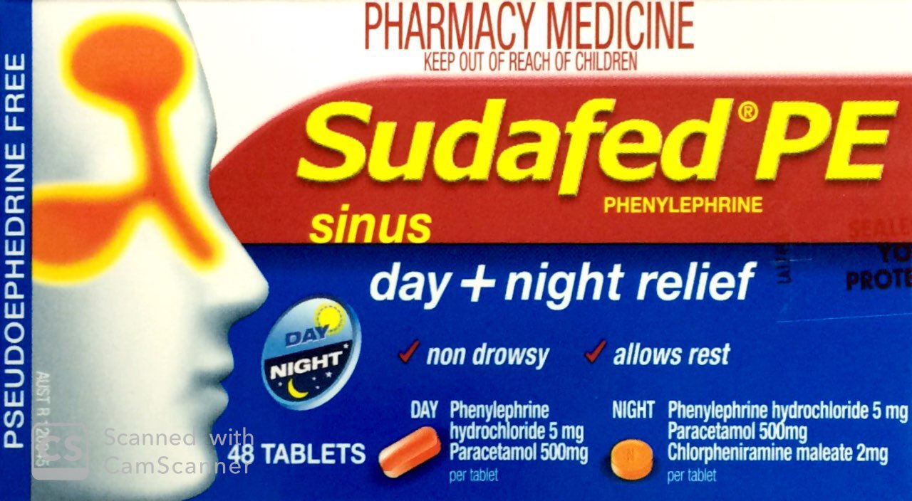 Sudafed PE Sinus Relief Day and Night Cold and Allergy 48 Tablets Cold and Allergy,Day and Night Relief,Decongestant Tablets,optimized,Sinus Relief,Sudafed PE