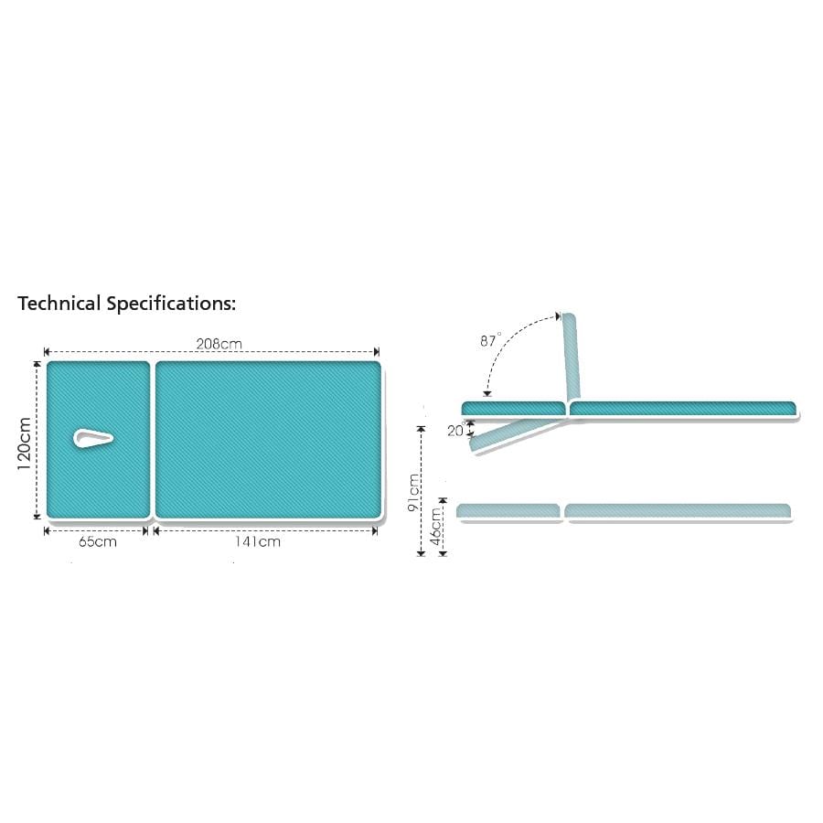 Treatment Table 2 Section Neurology 1.2M Wide Kaikoura Blue - image 3