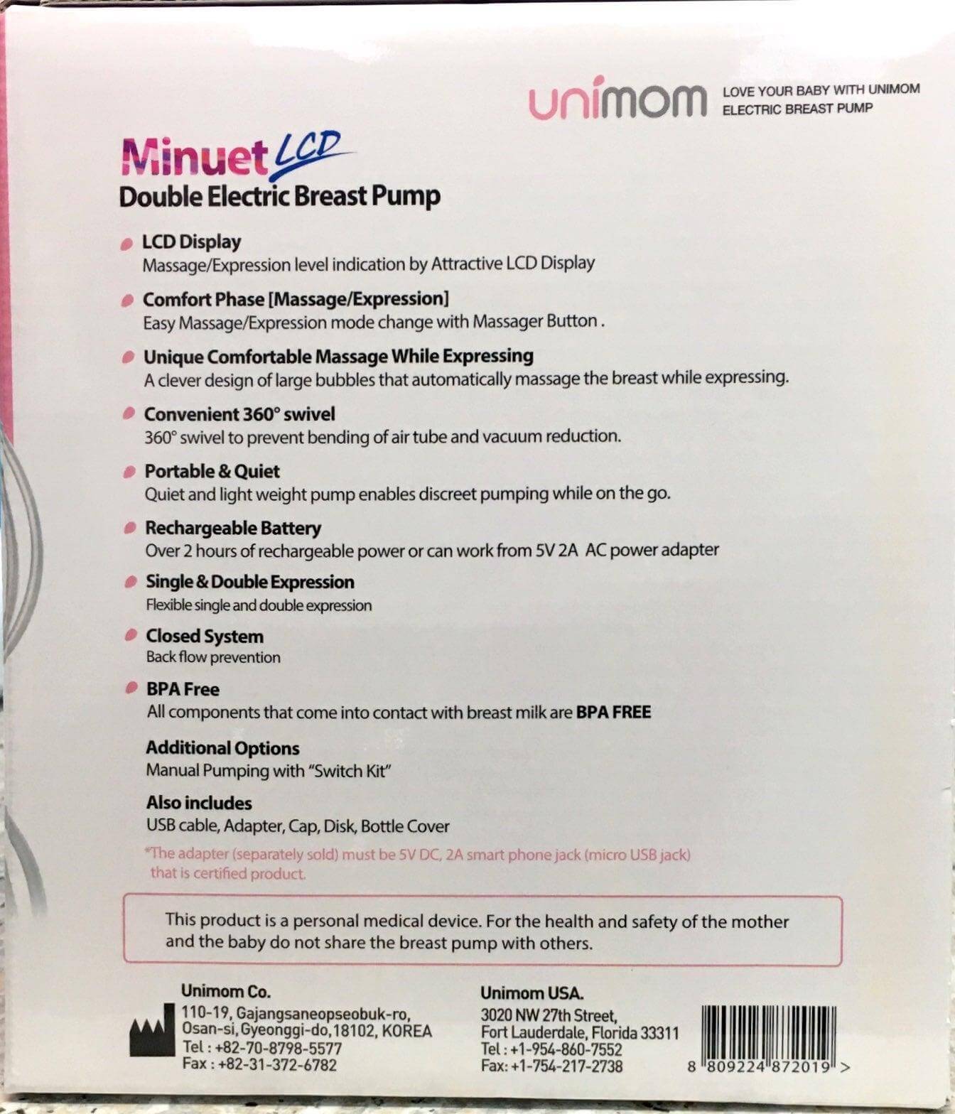Unimom Minuet Electronic Breast Pump issues