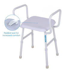 Viking® Shower stool with arms and padded seat - Free Shipping