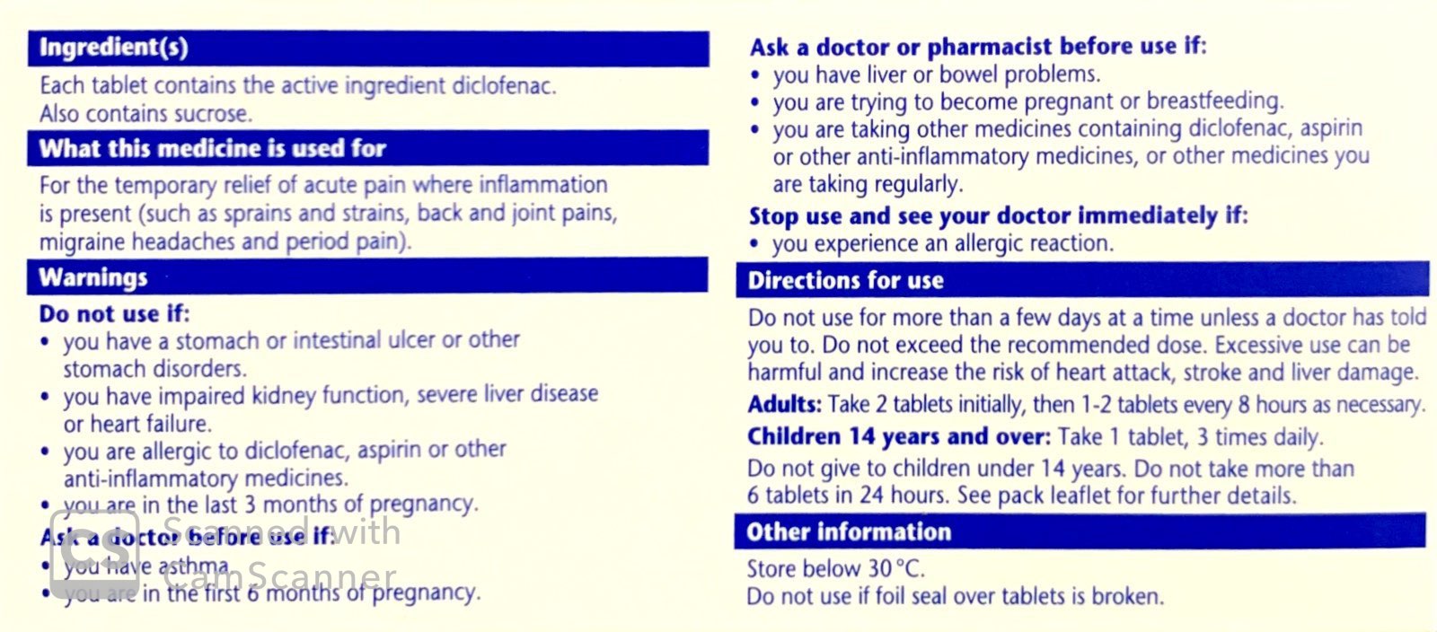 Voltaren Rapid Diclofenac 25mg - 20 Tablets - Pharmacist Only Medicine anti-inflammatory,Diclofenac 25mg,google,optimized,pain relief,pharmacist only medicine,Voltaren Rapid