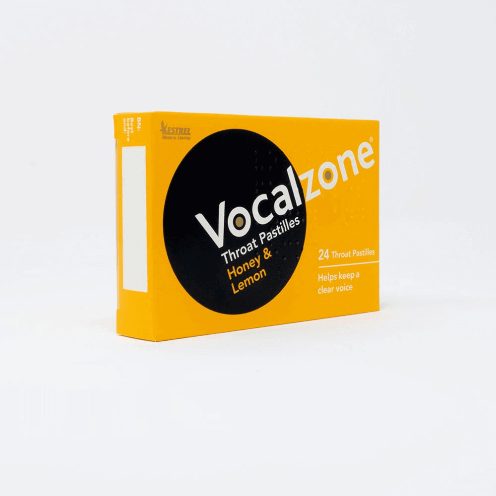 Vocalzone Throat Pastilles 24 Honey&Lemon Helps keep a clear voice,issues,throat irritation,Throat Pastilles,Throat Soothes and clears,Vocalzone Throat Pastilles