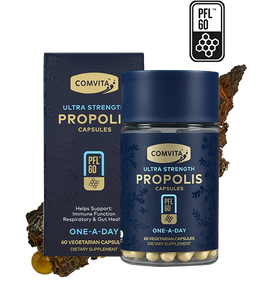Comvita PFL60 Propolis 60 Capsules -400mg/cap comvita,comvita propolis,Comvita Propolis Herbal Elixir,Comvita Propolis Tincture,issues,Manuka Health BIO30 propolis,propolis,propolis oral spray