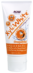 XyliWhite kids fluoride-free toothpaste Gel 85g, Orange, featuring a fun design and natural ingredients.