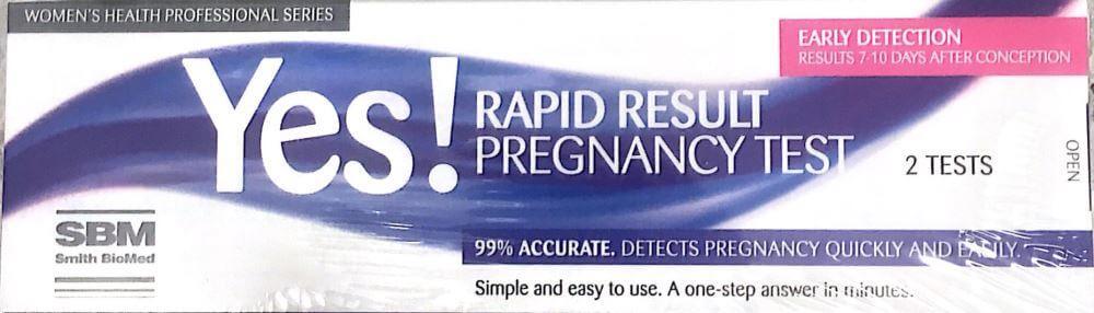 Yes! Rapid Result Pregnancy Test 2 tests issues,yes pregnancy