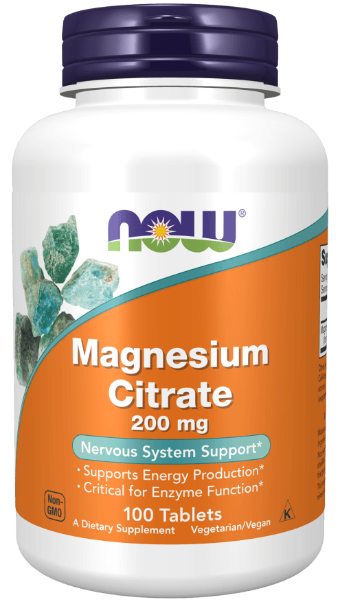 now Magnesium Citrate 200 mg 100 Tablets